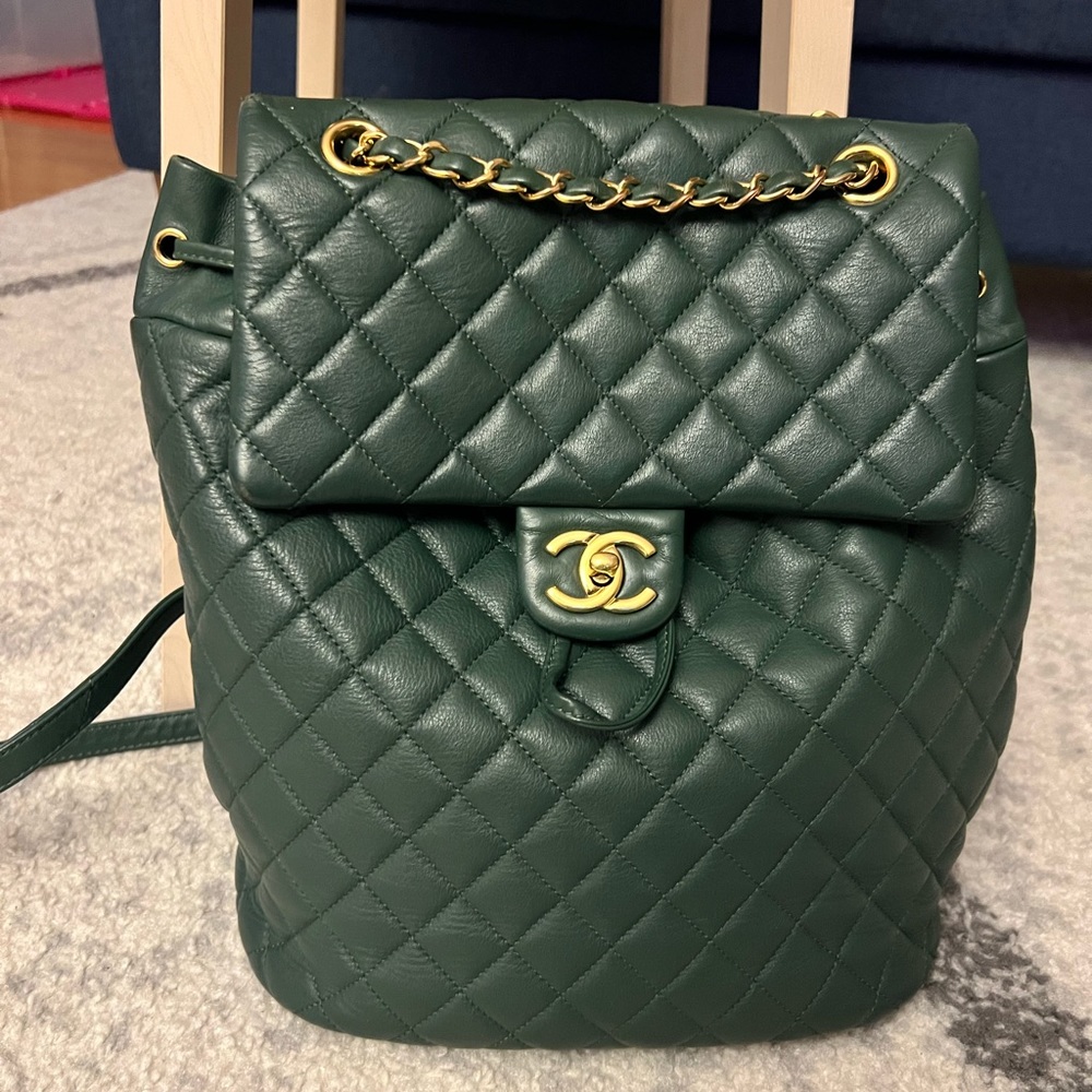 Chanel, bookBag , green .